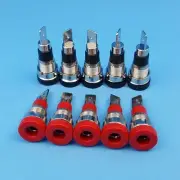 10* 4mm Red+Black Banana Female Jack Chassis Panel Mount Binding Post Connector