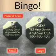 Custom Engraved Dog Tags Personalized Dog Collar Pet Tags Engraved NATURAL BRASS