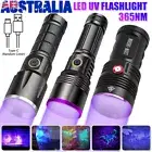 15W 20W 120W UV Torch Filtered 365nm Black Light USB Rechargeable LED Flashlight