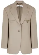 Acne Studios Emily Woven Blazer - Beige - 40 (UK12 / M) 40 (UK12 / M)