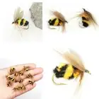10PCS/Lots Foam Bumble Bee Nymph Trout Flies Fly fishing Bee R0I1 Ba Hook B USN