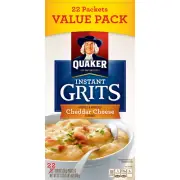Quaker, Instant Grits, Cheddar Cheese, 0.99 oz, 22 Packets.
