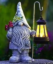 Acgarten Solar Statue for Garden Decor: Outdoor Indoor Sculpture for Home House Yard Lawn Balcony Patio - Perfect Birthday Choice for Lover Mom Women Grandma [Gnome]