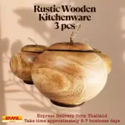 Rustic Wooden Chapati Box Kitchenware Natural Mango Wood Casserole Handcraft