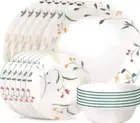 Corelle Vitrelle 18 Piece Glass Dinnerware Sets, Service for 6 WILDFLOWER