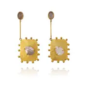 Culturesse Florence 95mm 24K Quartz Dangle Earrings Fashion For Pierced Ears CLR