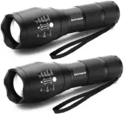 Military Grade Flashlight 2000 High Lumen 5 Modes Water Resistant LED Black