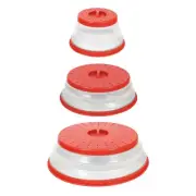 Tovolo Vented Collapsible Microwave Cover Set of 3 (Candy Apple) - Splatter G...