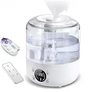 Humidifiers for Bedroom, 3L Cool Mist Ultrasonic Humidifier with Easy Top Fill & Clean, Auto Shut-Off, Quiet Ultrasound Air Humidifier for Home, Baby Nursery, Large Room and Plants