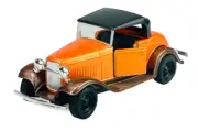 WELLY FORD MODEL A ROADSTER WITH ROOF ORANGE OLD TIMER 1:34 DIE CAST METAL NEW