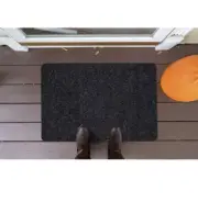 Sweet Home Stores Rib Design Indoor/Outdoor Rubberback Doormat, Black, 2' x 3'