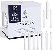 Candle Charisma 100 White Spell Candles - 4" Unscented Paraffin Chime Candles, Smokeless & Dripless, Colored Candles, 1.5 Hours Burn Time 0.4" Thick Taper Candles for Rituals, Witchcraft and Parties