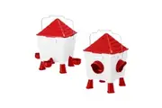 Chicken Bird Feeder Waterer Set Auto Food Water Dispenser Automatic Feeding Poultry Chook Coop Fence Drinker Cup Gravity Fed Drinking 8KG 8L