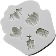 SHOWERORO Resin Silicone Molds Halloween Silicone Baking Molds Silicone Jelly Mold Wedding Decoration Cupcake Silicone Clay Tools Halloween Pudding Mold Decorate The Cross 3d
