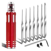 Prime Model Scriber , with 7 Blades (0.1/0.2/0.4/0.6/0.8/1.0/2.0mm),for Carving Cutting, Panel Line,Scale Model B Red