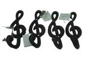 NEW Set of 4 Treble Musical Note Cast Iron Coat Hook Hanger 6"1/4 long