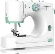 [Cobuy] Electric Sewing Machine, Portable Mini Sewing Machine for Beginners, Small Mending Machine w/2 Speeds and 12 Stitches, Reverse Stitch, Foot Pedal, Extension table