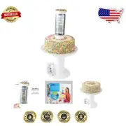 Elegant White Musical Popping Cake Stand for Thrilling Birthday Celebrations