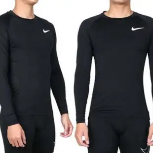 NIKE DRI-FIT 男緊身長袖T恤 緊身衣 慢跑 路跑 上衣 黑白 DD1991-010 【S.E運動】