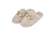 Annabel Trends Womens Closed Toe Indoor Luxe Mule Soft Slippers - Taupe