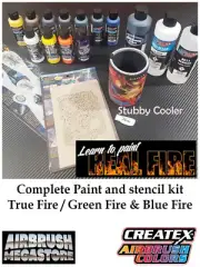 60ml Real Fire Paint / Movie & Stencil Set Wicked Colors / Free Insured Freight