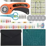 Rotary Cutter Set 96 PCS Quilting Kit 45Mm Fabric Cutters Kit with 5 xtra Blades