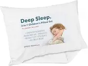 ZPECC Toddler Pillow with Pillowcase - 13x18 Organic Cotton Hypoallergenic Kids Pillow, Baby Essentials for Travel Crib Daycare Stroller (Intended for Age 2 and up) White Stripe