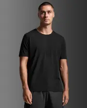 Motion Cotton Flex Tee, 2XU, XS, Black/Black, Male