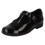 Girls Clarks Patent Leather School Shoes Buckle Fastening: Scala Seek