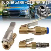 Ball Tire Air Chuck with Valve Stem Lock On Clip Tyre Inflator Brass Fitting NEW