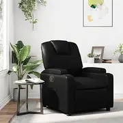 Comfy Recliner Chair for Reading Room, Living Spaces - Black Faux Leather Reclining Chairs & Furniture