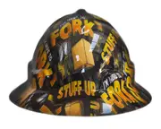 Cool Hard Hats Unisex FORK STUFF UP Pro Choice Wide Brim Safety Hard Hat