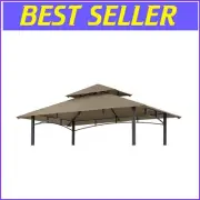 5x8 Outdoor Grill Gazebo Canopy Replacement Top - Waterproof Khaki Fabric