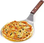 Pizza Shovel Stainless Steel Pizza Paddle Pizza Peel Turner Round Pizza Spatula Stainless Steel with Wood Handle for Baking Homemade Pizza Bread 13 X 6.5 Inch