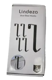 Lindeza Over The Door Hooks 5 Pack Heavy Duty 40lbs Reinforced For 1-3/4" Door