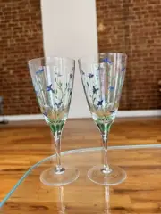 Tory Burch Hand-Painted Wine Glass Set Of 2