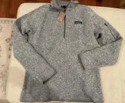 Patagonia Better Sweater 1/4 Zip Fleece Lined Pullover Women’s Size Large Gray