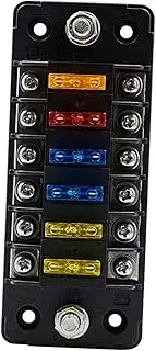 Gatuida Box 6 Car Fuse Box Nickel-Plated Copper Terminal Blocks 12v Distribution Block Motorcycle Stand Car Stands Car Fire Extinguisher Mount Fuse Holder Auto Dc Pa66 Screw Wiring