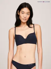 Tommy Hilfiger Blue Iconic Wireless Push Up Bra (B34635) | $111
