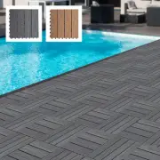 12"x 12" Wood-Plastic Composite 11PCS Quick Interlocking Flooring & Patio Deck