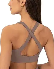 [PAVOI ACTIVE] Criss Cross Back High Impact Sports Bras for Women - High Support Scoop Neck Padded Workout Bra - FlexFlow
