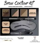 Aesthetica Brow Contour Kit Eyebrow Makeup Palette Set 6 Eyebrow Stencils, NEW