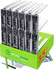 WORKDONE 12-Pack - 3.5" Hard Drive Caddy - Compatible for Dell PowerEdge Selected 14-15th Gen. Servers - with Detailed Setup Manual - Front Sticker Labels - Screwdriver - Strong Tray Screws