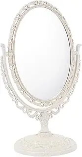 1pc Retro Vanity Mirror Cosmetic Mirror Table Desk Vanity Makeup Mirror Bedroom Mirror Two Sided Mirror Oval Round Vintage Table Mirror with Stand Oval Mirror Miss Chic Set Plastic