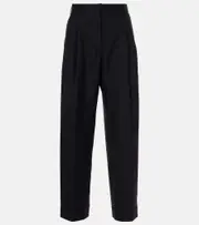 [Dries Van Noten] Dries Van Noten High-rise wool wide-leg pants AU 10 black