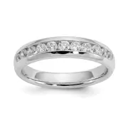 0.55ct. CZ Solid Real 14K White Gold 11-Stone Channel Wedding Band Ring