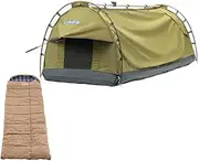 [Adventure Kings] Deluxe Single Swag Dome + Premium Sleeping Bag -5°C Right Zipper