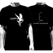 THE BIRDS:Black & White:HITCHCOCK:T-shirt NEW:SMALL ONLY