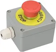 HAODEE Cast Aluminum Emergency Stop Button Switch with Protective Cover Elevator Emergency Stop Metal Control Box Waterproof Protective (Size : 5)