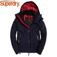 在飛比找Yahoo!奇摩拍賣優惠-Superdry極度乾燥  男生連帽防風外套 深藍+紅色 騎